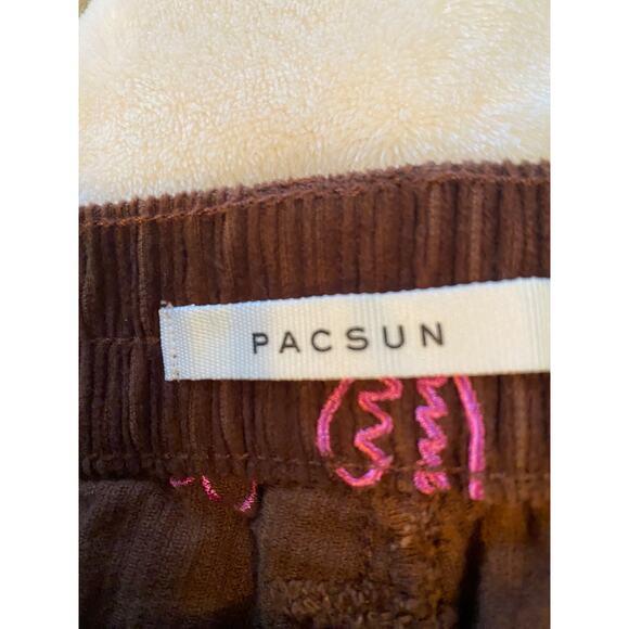 Pac Sun Brown Corduroy Utility Heartbreaker pants size Medium - Picture 2 of 6